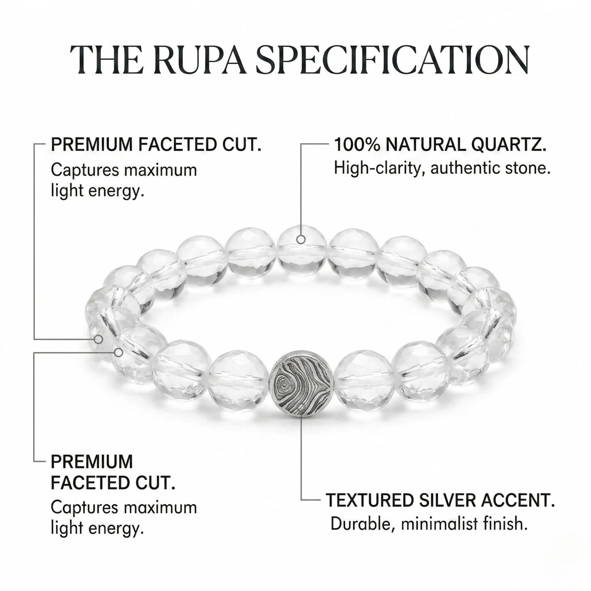 Faceted Clear Quartz Bracelet